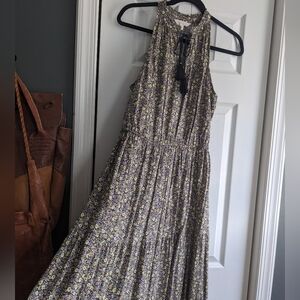 Floral split neck Lauren Conrad halter maxi dress